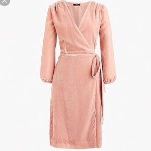J.Crew Peach Velvet Wrap Dress